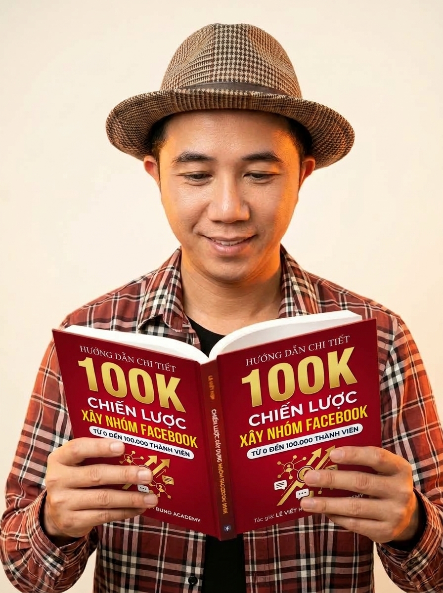 Lê Viết Hợp cầm sách đọc